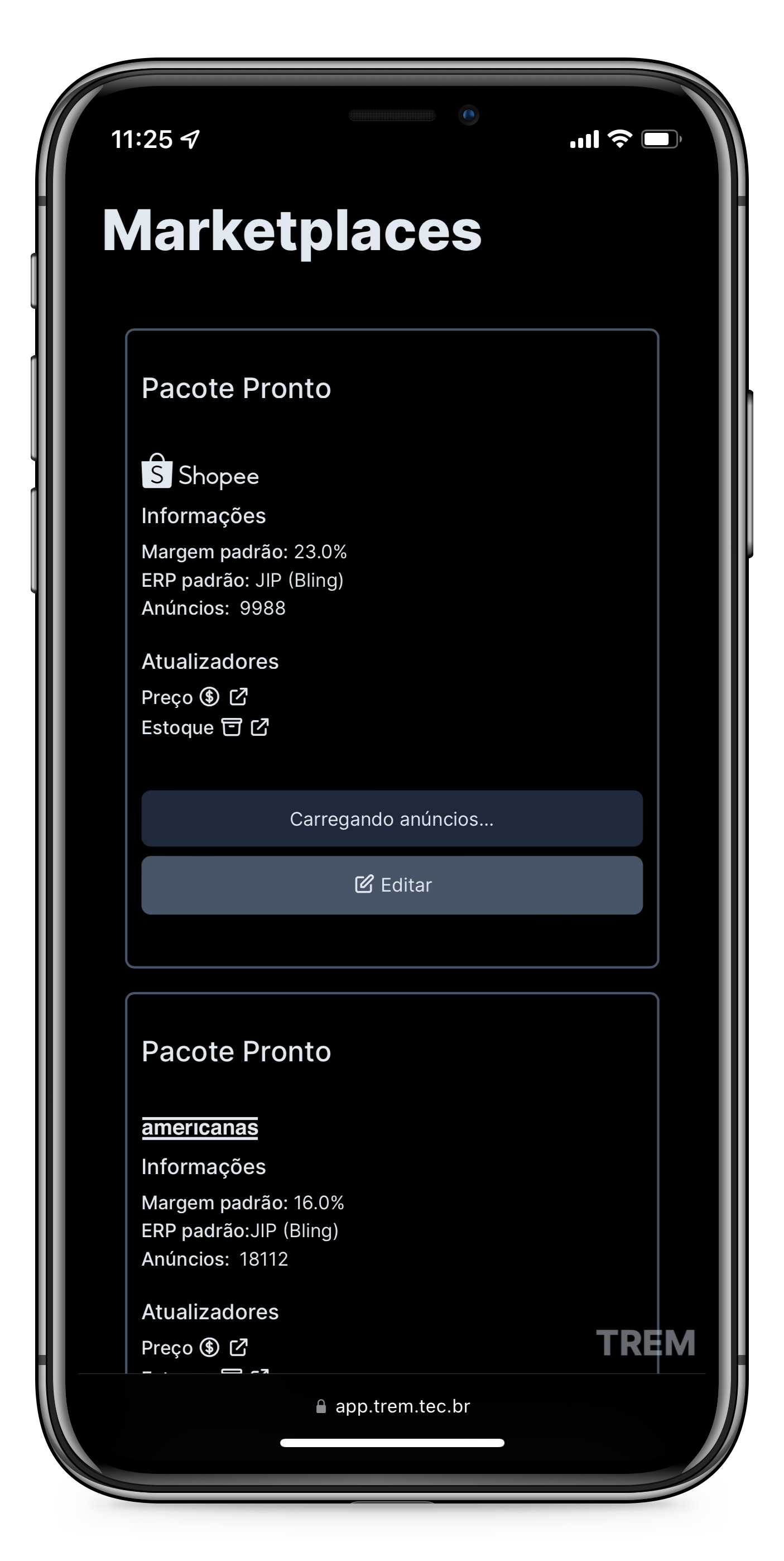 Site TREM para mobile